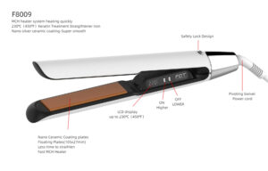 The floating Nano ceramic plate hair straighten F8009